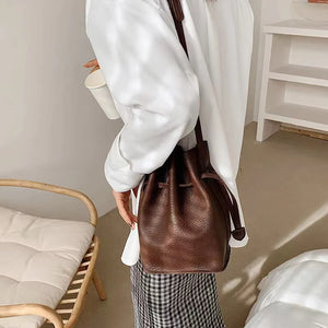 Vintage Crossbody Bucket Bag Woman Bag Female Shoulder Handbag