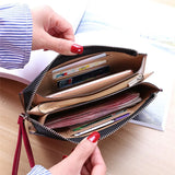 Vintage Oil Wax Women Leather Wallet Large Capacity Zipper Clutch Coin Purse