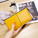 Vintage Oil Wax Women Leather Wallet Large Capacity Zipper Clutch Coin Purse