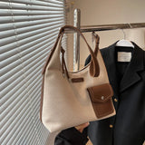 Vintage Canvas Shopper Bag Women Shoulder Handbag Lady Totes Pack Purse