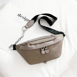 Leather Waist Bag Women Chest Bag Shoulder Pouch Female Fanny Pack