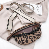 Canvas Hip pack Women Chain Fanny pack Crossbody Chest Bags Female Belt Bag