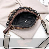 Canvas Hip pack Women Chain Fanny pack Crossbody Chest Bags Female Belt Bag