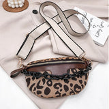 Canvas Hip pack Women Chain Fanny pack Crossbody Chest Bags Female Belt Bag