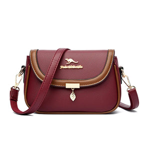 Women's Soft Leather Shoulder Bag - Casual Flip Bag Handbag