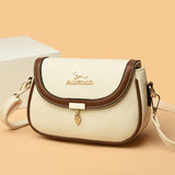 Women's Soft Leather Shoulder Bag - Casual Flip Bag Handbag