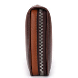 Men's Leather Zipper Long Purse Organizer Purses High Lychee Pattern Clutch Bag