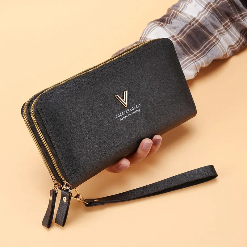 High Fashion Double Zipper Women's Wallet Clutch