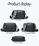 Wide Straps Leather Women Flap Bag Crossbody Shoulder Bags