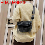 Tassel Leather Crossbody Chest Bag Large Capacity