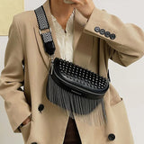 Tassel Leather Chest Bag Crossbody Bag