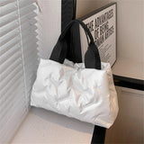 Nylon Tote Underarm Padded Down Feather Handbag