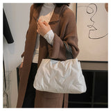 Nylon Tote Underarm Padded Down Feather Handbag