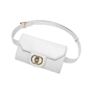 Women Leather Waist Bags Crossbody Chest Bag Belt Bag
