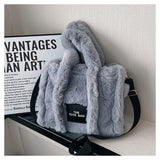 Winter Faux Fur Tote Handbag Large Shoulder Crossbody Bag