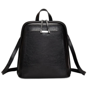 Oil Wax Leather Women Backpack Large Capacity School Bag