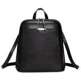 Oil Wax Leather Women Backpack Large Capacity School Bag