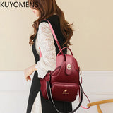 Soft Leather Women Backpacks Purses Shoulder Bags Rucksack for Girls