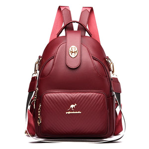 Soft Leather Women Backpacks Purses Shoulder Bags Rucksack for Girls