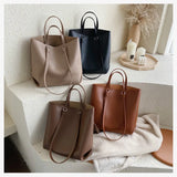 Vintage Leather Women Handbag Chain Travel Crossbody Shoulder Bag Set