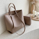 Vintage Leather Women Handbag Chain Travel Crossbody Shoulder Bag Set