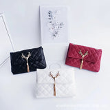 Tassel Embroidery Handbags Leather Women Crossbody Messenger Bags