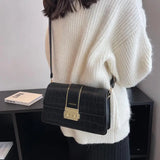 Crocodile Pattern Flap Messenger Bag for Women