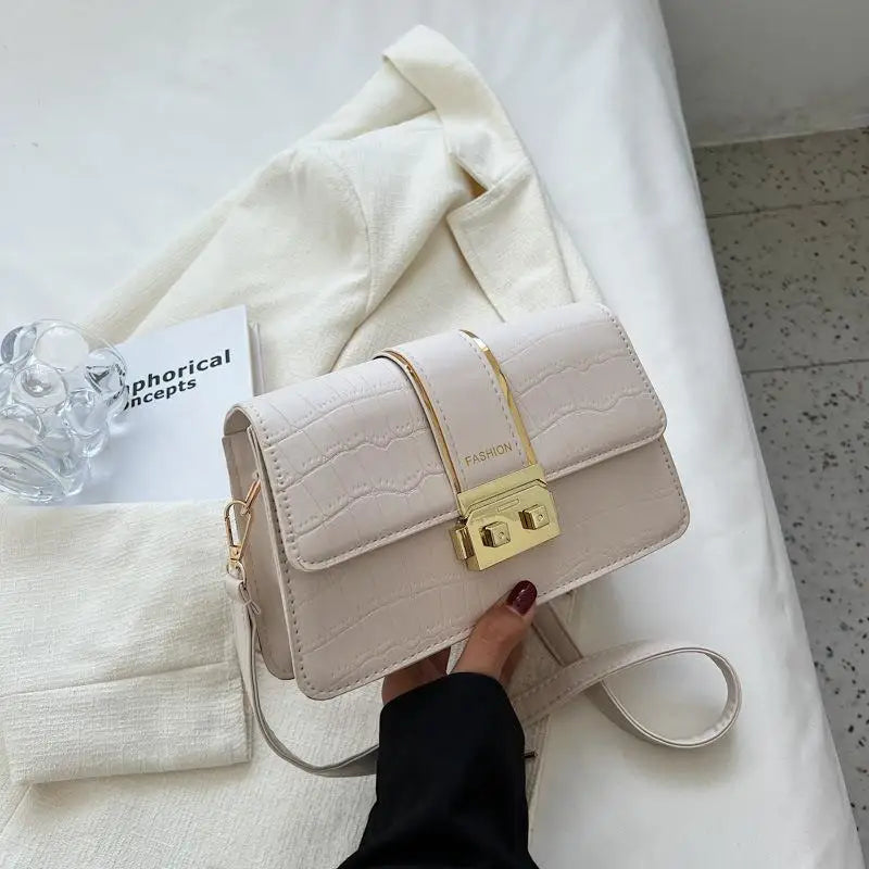 Crocodile Pattern Flap Messenger Bag for Women