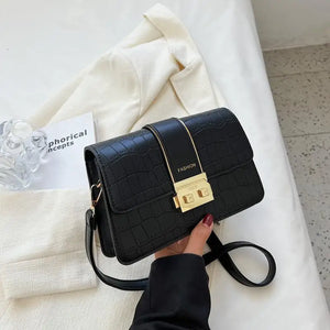 Crocodile Pattern Flap Messenger Bag for Women