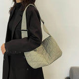 Plaid Quilted Crossbody Bag for Women