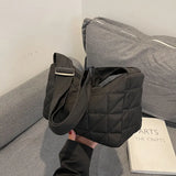 Plaid Quilted Crossbody Bag for Women