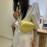 Pink Crocodile Pattern Leather Handbag Chest Bag Messenger Bag