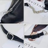 Women Fanny Pack PU Leather Zipper Travel Waist Bag Party Purse Belt Bag