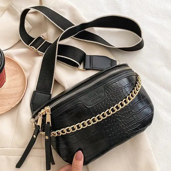 Women Fanny Pack Waist Bag Chain Crossbody Chest Bag Handbag