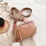 Women Fanny Pack Waist Bag Chain Crossbody Chest Bag Handbag