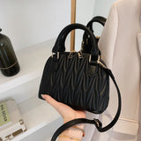 Embroidery Leather Shoulder Bags Purse Crossbody Shell Bag