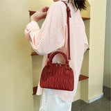 Embroidery Leather Shoulder Bags Purse Crossbody Shell Bag