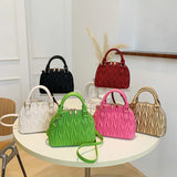 Embroidery Leather Shoulder Bags Purse Crossbody Shell Bag