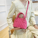 Embroidery Leather Shoulder Bags Purse Crossbody Shell Bag