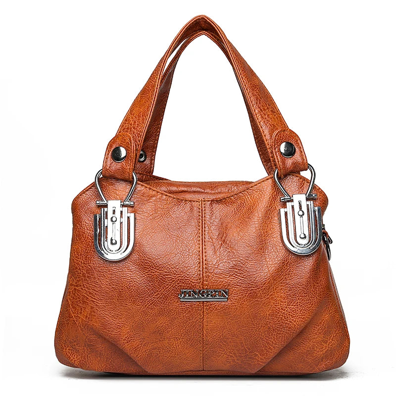 Women Pu Leather Shoulder Bag Crossbody Soft Messenger Multi-layer Tote