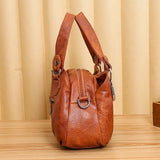 Women Pu Leather Shoulder Bag Crossbody Soft Messenger Multi-layer Tote