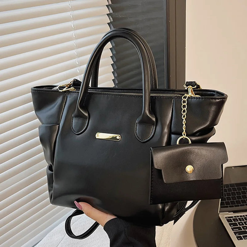 Green Shoulder Bags Messenger Bags Lady Pu Leather Big Totes Bolsas