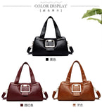 Women PU Leather Handbags Large Capacity Tote Shoulder Bag
