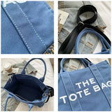 Large Letter Canvas Tote Shoulder Bag Eco Shopper Bags for Women