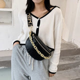 Women Shoulder Bag High Waist Bag Thick chain Shoulder Crossbody Chest Bag