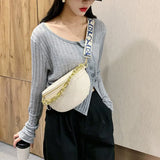 Women Shoulder Bag High Waist Bag Thick chain Shoulder Crossbody Chest Bag