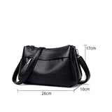Women Shoulder Bag Soft PU Leather Messenger Bag Crossbody Bag Large Capacity Ha