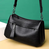 Women Shoulder Bag Soft PU Leather Messenger Bag Crossbody Bag Large Capacity Ha