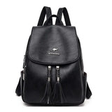 Women Tassel Backpacks Soft Leather Travel Shoulder Bags For Girls KL1155