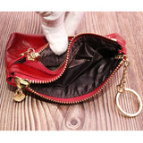 Women Wallets Oil Wax Leather Zipper Coin Purse Female Mini Credit Card Walet